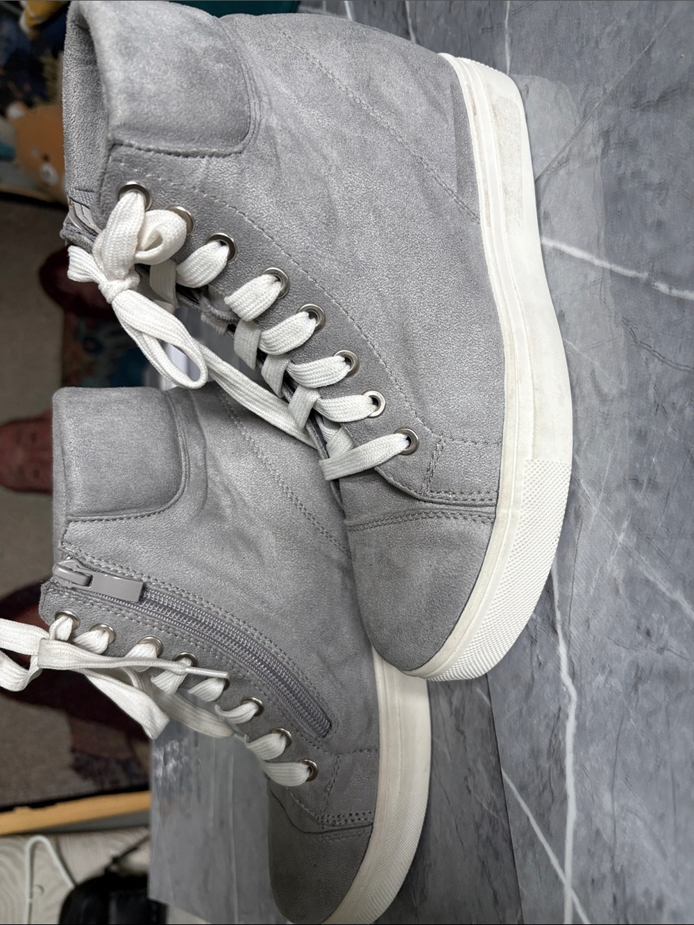 Women’s High-Top Casual Sneakers in Light Gray